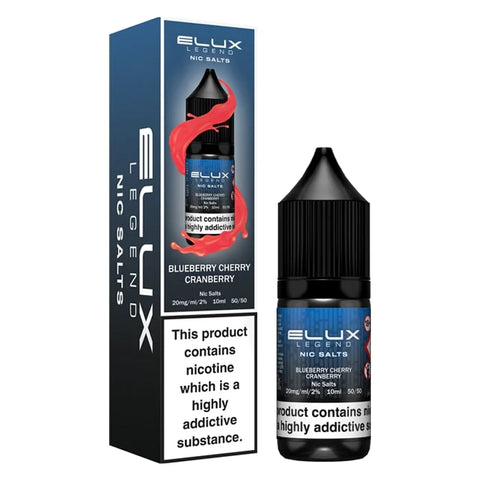 Elux Nic Salt (Legend Salts) E-Liquids - Blueberry Cherry Cranberry - 10mg